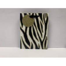 Zebra & Gold Print Gift Bag