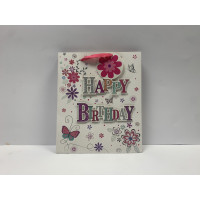 White Happy Birthday Gift Bag