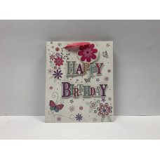 White Happy Birthday Gift Bag