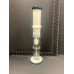 Tall White & Green Glass Ice Bong