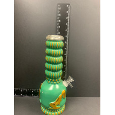 Green & Gold Large Top Artisan Glass Bong