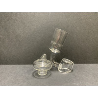 Quartz Banger with Airflow Glass Carb Cap Female 19mm