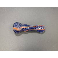 Dark Blue & Yellow Glass Pipe